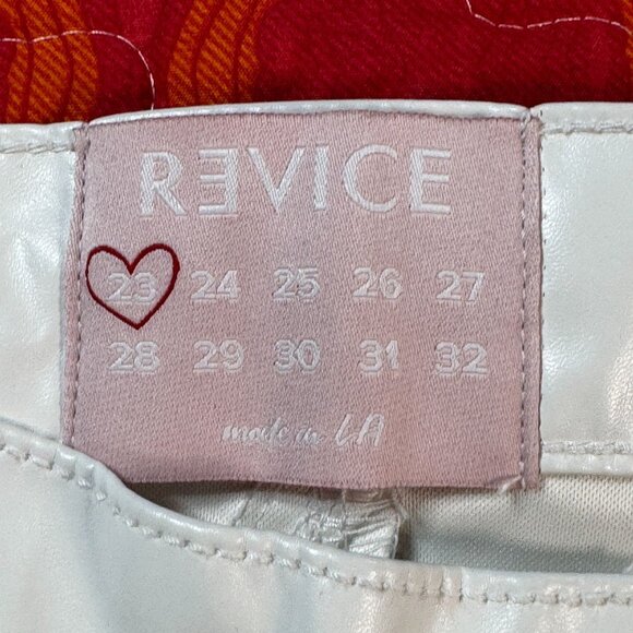 Revice White Vegan Leather Mid-Rise Flared Wide Leg Pants 23 (ACT22x33) NWT - Picture 15 of 16